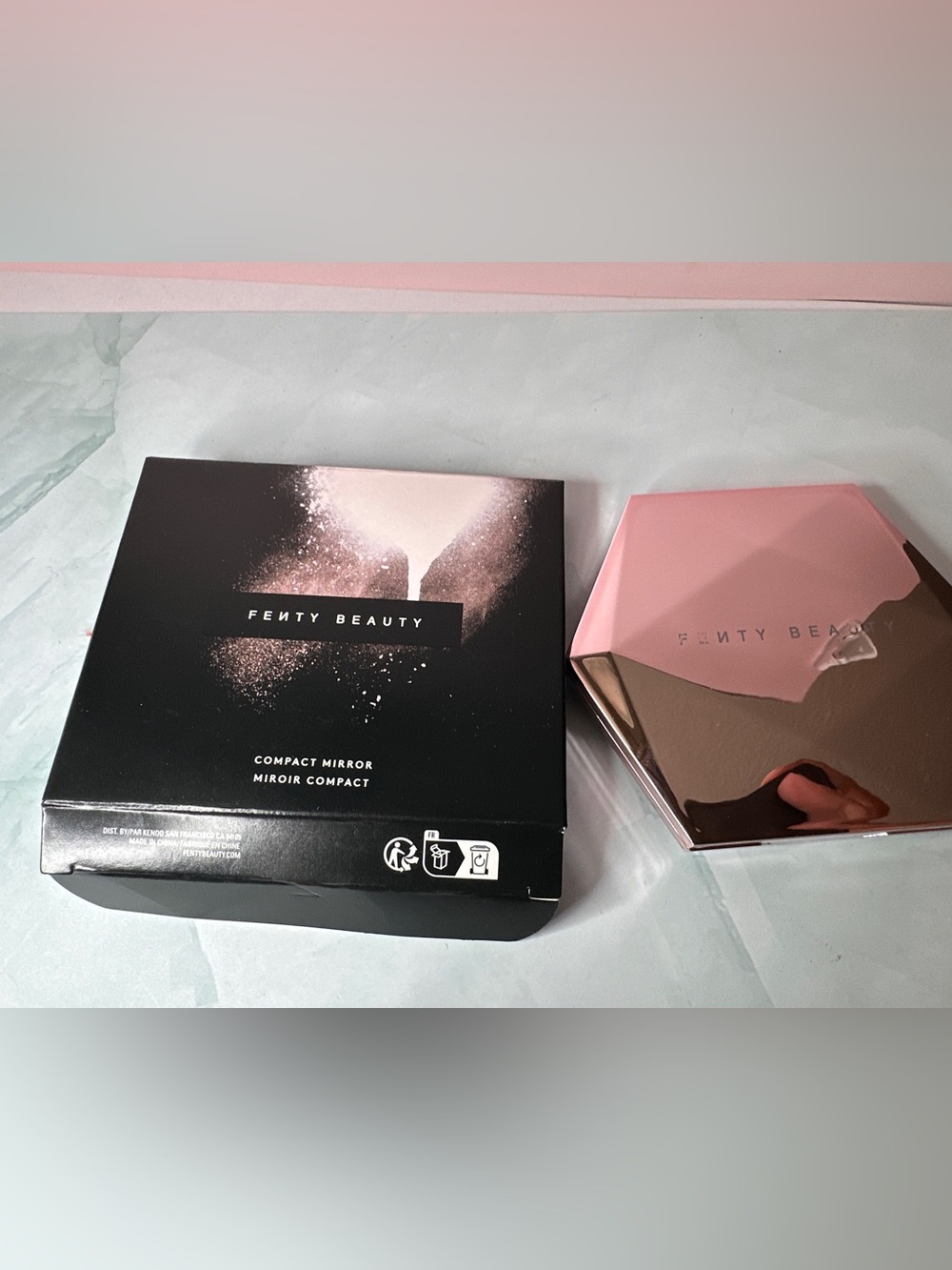 Fenty Beauty Pink & Rose Gold Hex Compact Mirror